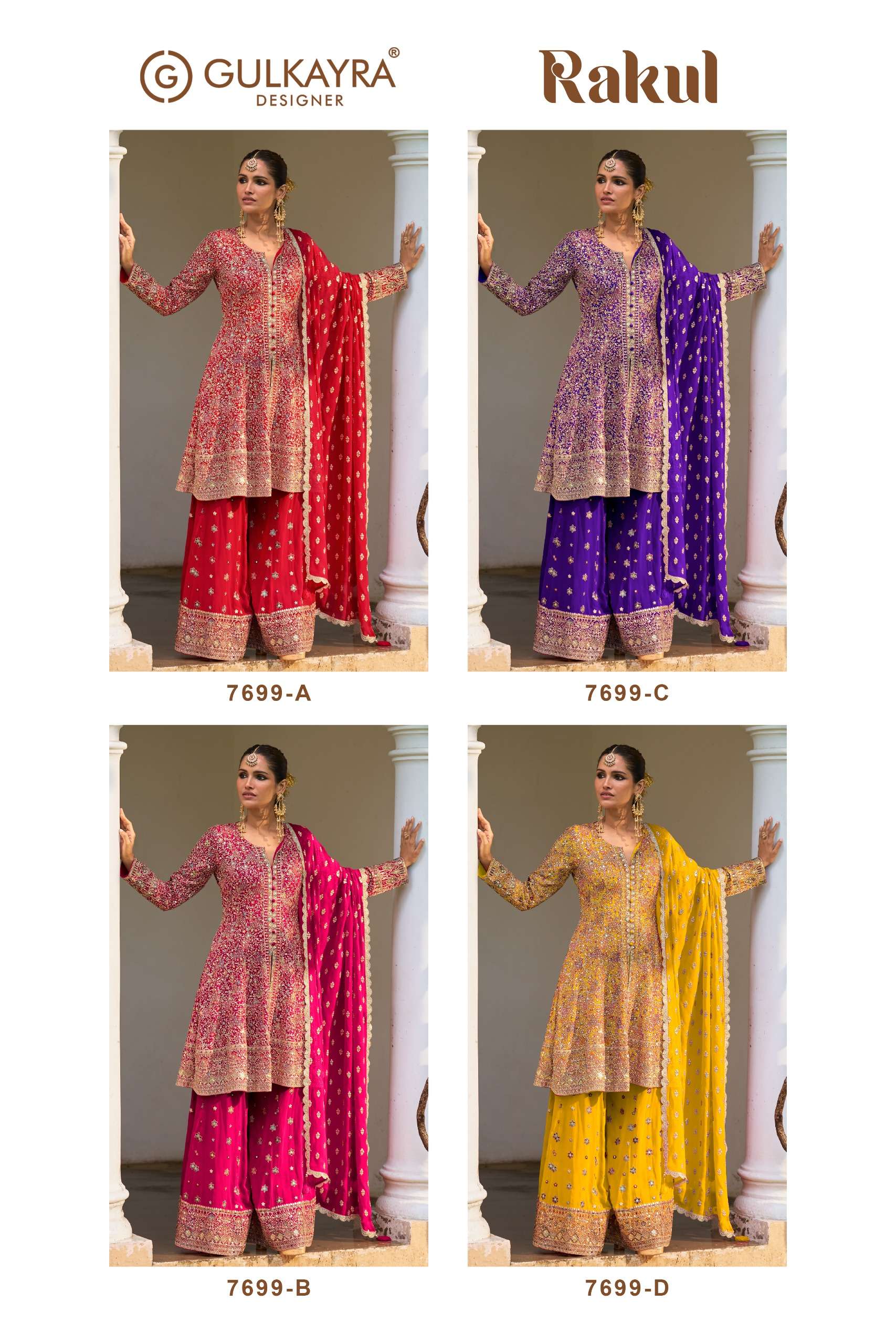 GULKAYRA DESIGNER RAKUL RICH BOUTIQUE GEORGETTE SHARARA SUIT FOR WOMEN WEDDING WEAR SHOP